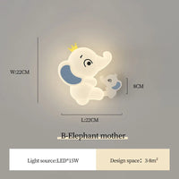 Appliques Murales LED Éléphant Mignon pour Enfants