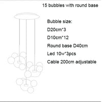 Lustre LED Boules en Verre Design Moderne Éclatant