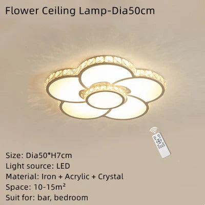 Plafonnier LED Fleur Chaude Romantique - Design Moderne et Éclairage Décoratif