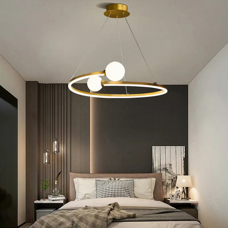 Lustre Nordique à Anneau LED Suspension, Éclairage et Luminaires