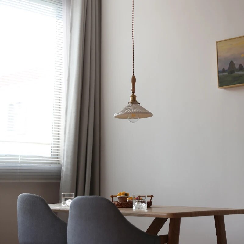 Suspension LED Cuivre et Bois : Décoration Intérieure Moderne