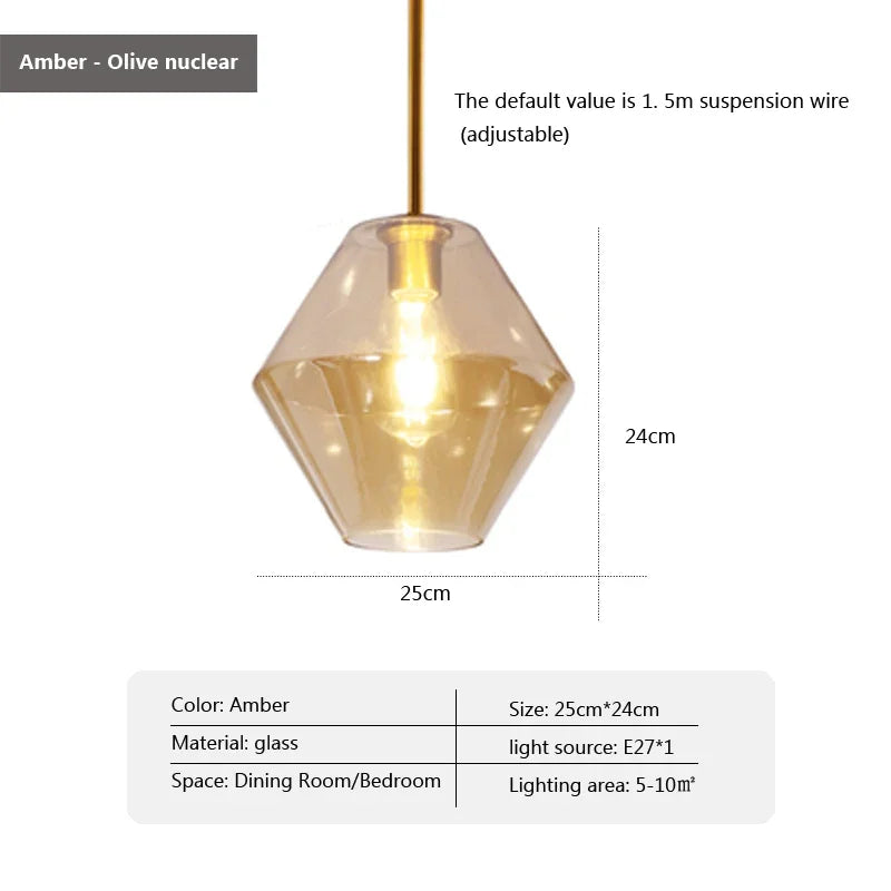 Suspension Design Nordique en Verre LED - Luminaire Décoratif d'Intérieur