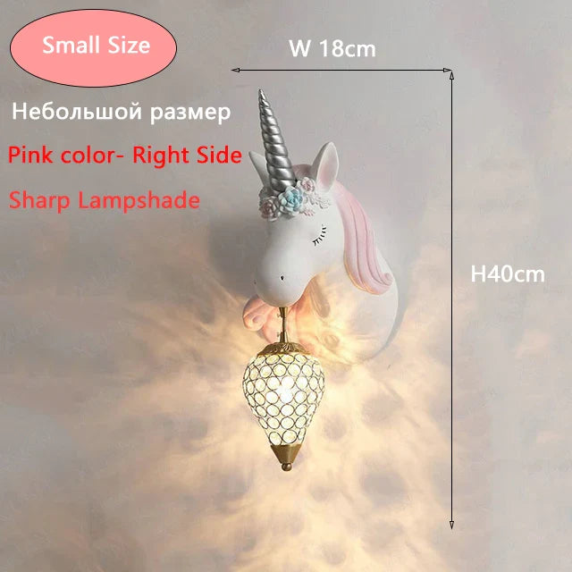 Applique murale Dessin animé Licorne LED - Chambre de Princesse