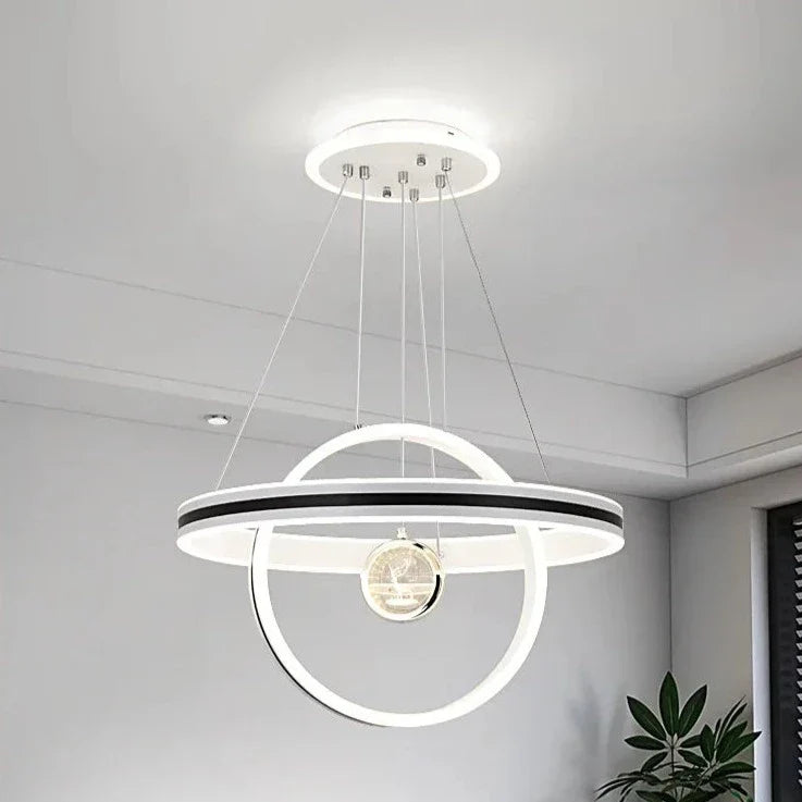 Lustre circulaire de luxe en cristal pour restaurant Prestige Élan.