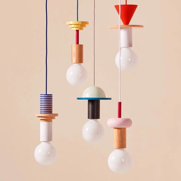 Lampe nordique en bois - Suspension LED - Décoration lumineuse pour la maison