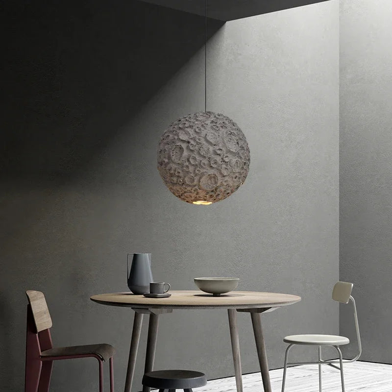 Lampe de salon Wabi Sabi Style - Suspension japonaise grise Design Loft