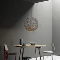 Lampe de salon Wabi Sabi Style - Suspension japonaise grise Design Loft