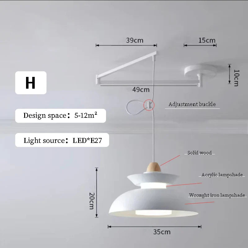 Lustres à bascule LED pour table à manger nordique