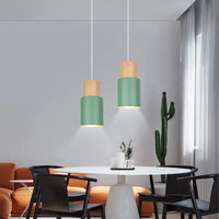 Suspension nordique en bois et métal - Vert éclatant