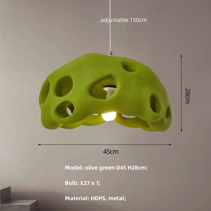 Lustre LED design en suspension nordique Wabi Sabi irrégulier