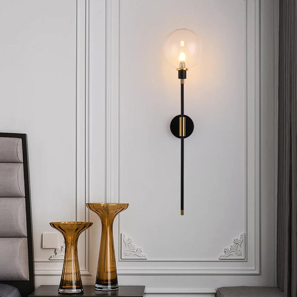 Applique Murale LED Moderne en Fer avec Boule de Verre Décorative - Luminairia