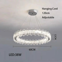 Lustre moderne en cristal avec lampes LED pour une décoration sophistiquée