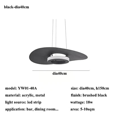 Suspension LED en métal au design nordique ajustable