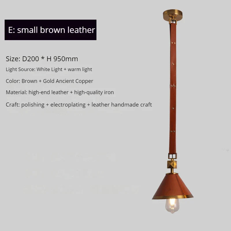 Lustre moderne en cuir avec suspension lumière et verre cristal de luxe