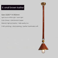 Lustre moderne en cuir avec suspension lumière et verre cristal de luxe