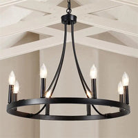 Lustre en fer forgé américain avec éclairage LED 5 têtes - Luxe et Modernité