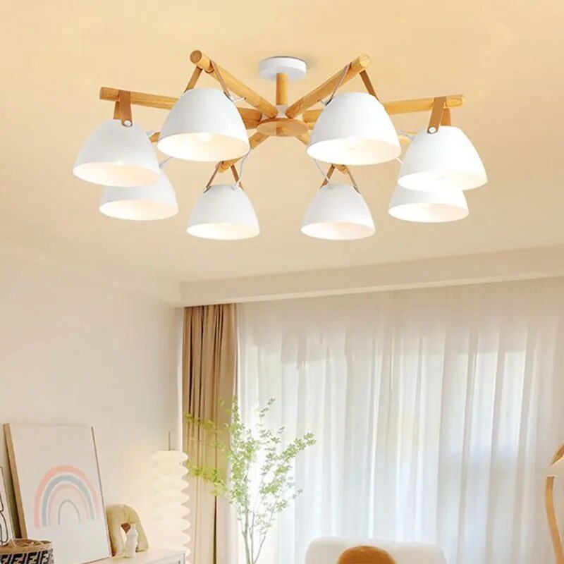 Plafonnier LED Bois & Cuir