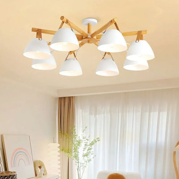 Plafonnier LED Bois & Cuir