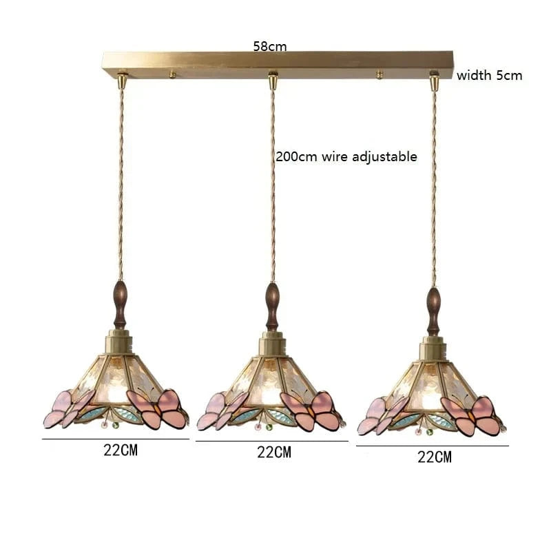 IWHDLife Lampe à Main LED Moderne en Verre Cuivre Papillon