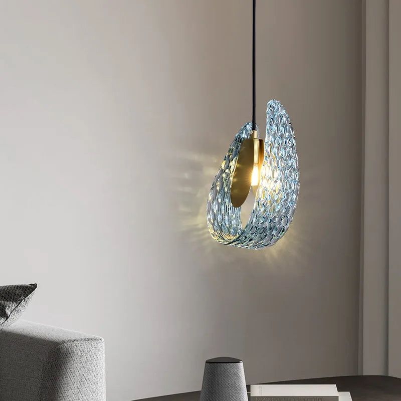 Petite lampe à main en verre moderne de suspension