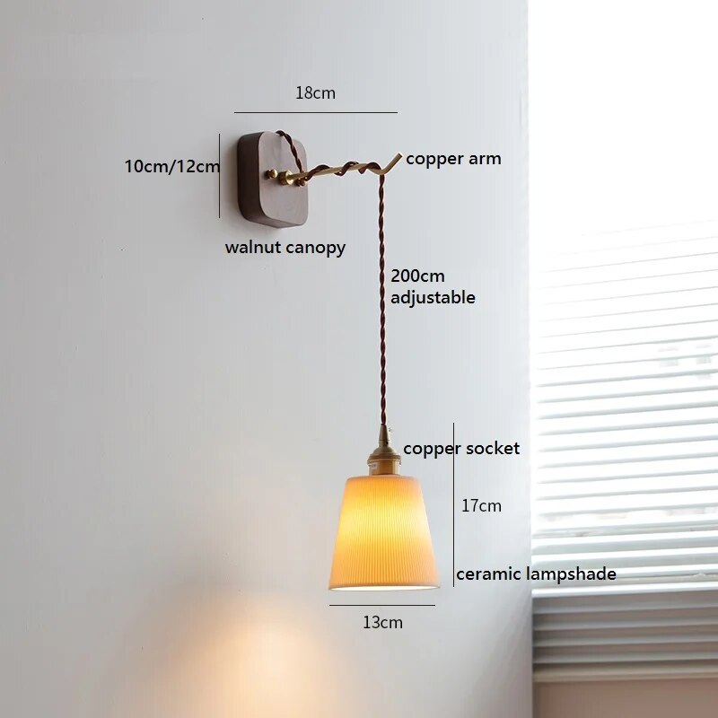 Applique Murale LED Noyer Cuivre - Élégance Moderne