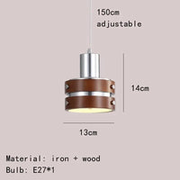 Luminaire Suspension LED en Bois Chromé et Métal