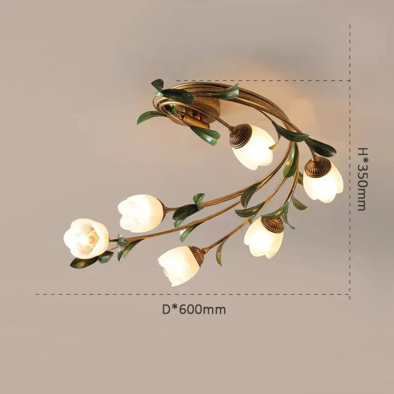 Plafonnier LED Fleurs en Verre Nordique "Viridiplantae"