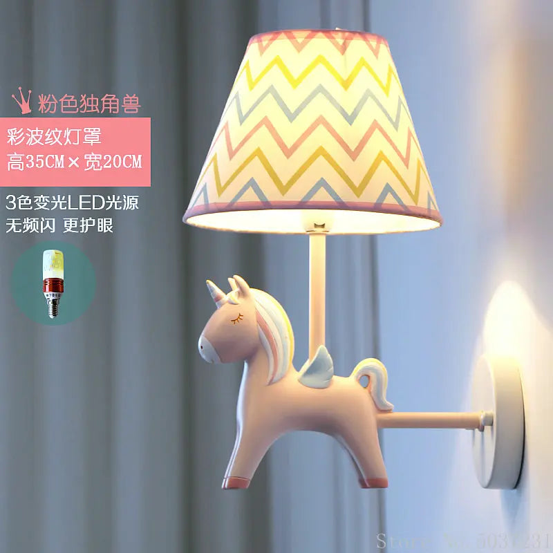 Applique Murale Licorne LED - Décor Nordique Anime