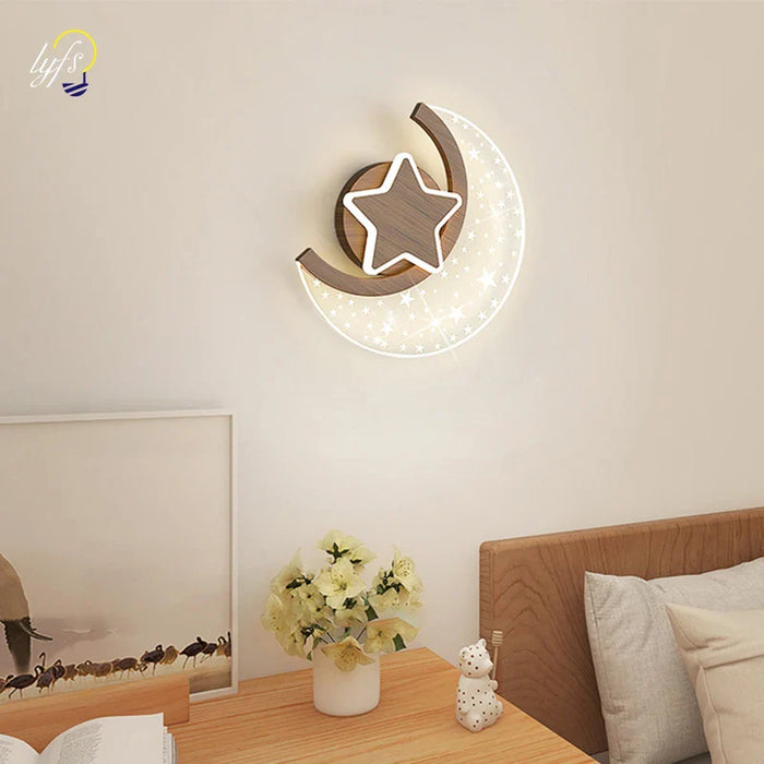 Applique murale LED Nordique Étoile Lune - Décoration Intérieure Scintillante