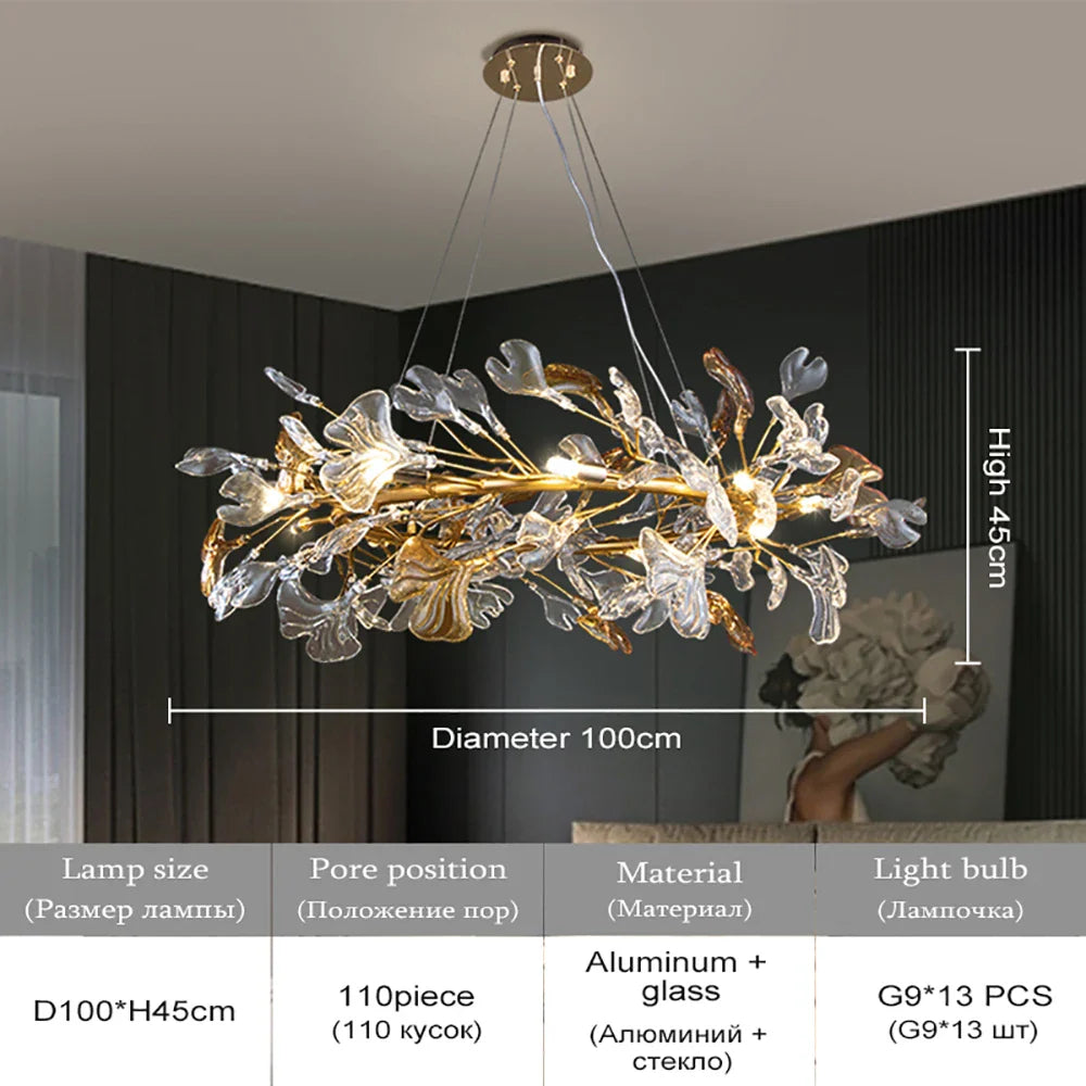 Lustre Nordique en Verre Émaillé : Suspension Luxueuse pour Hôtel, Salon et Chambre