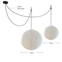 Lustre Nordique Wabi Sabi en Papier de Riz LED Rond - Édition Spéciale