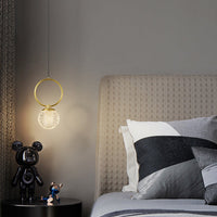 Suspension LED en verre cristal de luxe.