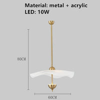 Lampe Suspension Feuille de Lotus en Métal Doré - Luminaires Art Déco