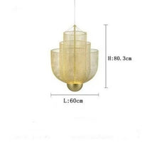 Lustre Nordique Dimmable en Grille Métallique LED Géométrique, Design Moderne
