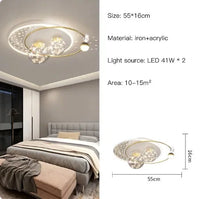 Lustre Étoilé Nordique Moderne Acrylique Or/Noir à LEDs pour Chambre et Salon