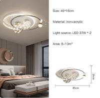 Lustre Étoilé Nordique Moderne Acrylique Or/Noir à LEDs pour Chambre et Salon