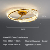 Plafonnier Luxe Cristal LED Intérieur