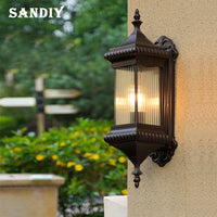 SANDIY Vintage - Applique murale extérieure rétro pour porche - Europe Villa - Étanche - Jardin - Cour - Luminaire café E26/
