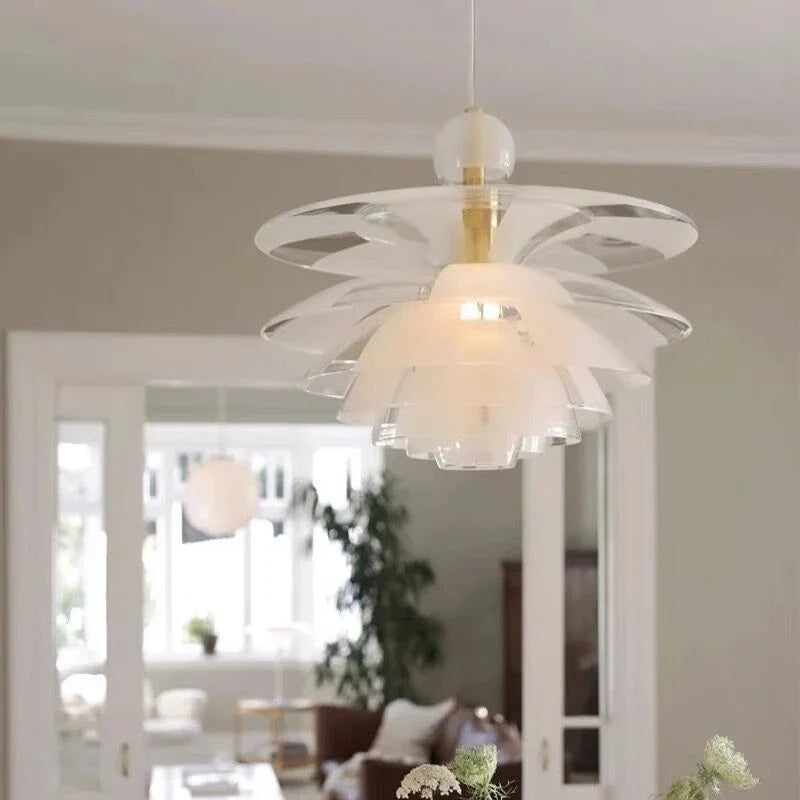 Lustre en acrylique/verre moderne LED "Pomme de Pin"
