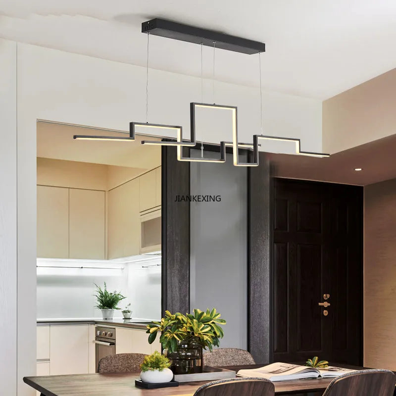 Lustre LED Design Réglable pour un Intérieur Moderne