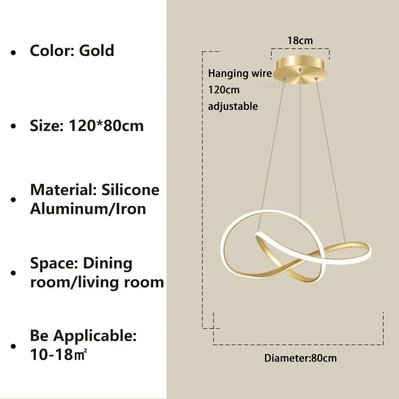 Lustre LED Design Moderne Doré - Luxe et Élégance