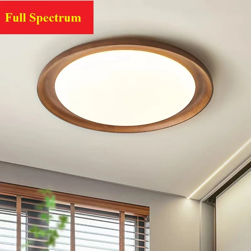 Plafonnier Wabi-Sabi Spectre Complet LED en Bois Massif Rondin - Édition Limitée