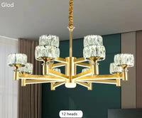 Lustre Nordique Luxe en Cristal Or et Noir