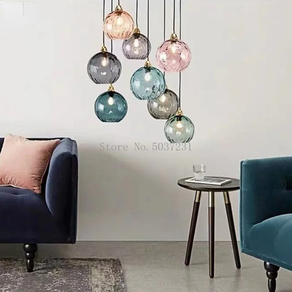 Lustre Aqua Glass - Design Nordique Moderne
