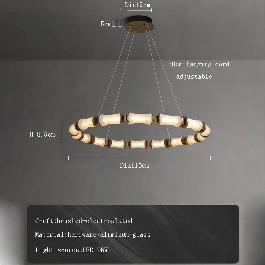 Lustre LED en verre design moderne de luxe 2024 - Édition Prestige