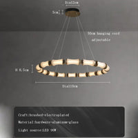 Lustre LED en verre design moderne de luxe 2024 - Édition Prestige