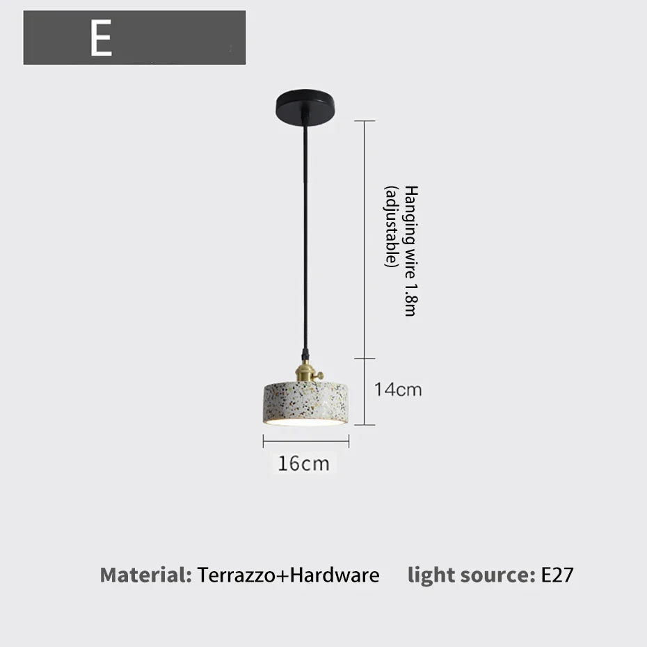 Suspension Luminaire Ciment Blanc Nordique pour Bar Salon et Cuisine