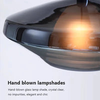 Suspension luminaire LED nordique avec abat-jour en verre