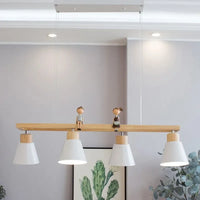Suspension en fer nordique minimaliste en bois Macaron - Édition Scandinave