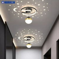 Plafonnier LED 28W Noir Gris pour Couloir avec Boule de Verre Nuances - Effet Etoile